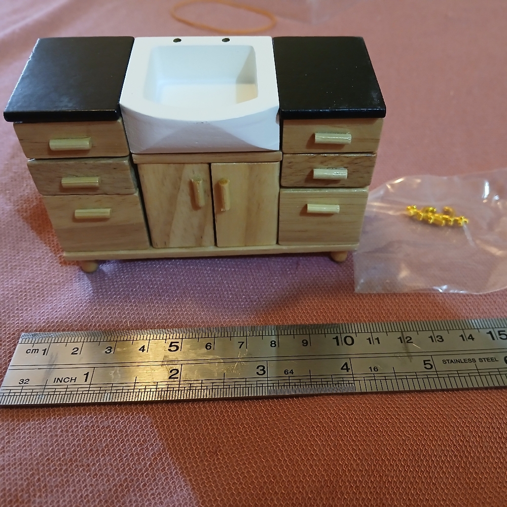 1:12 miniature dollhouse sink vanity